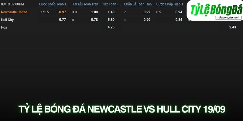 Tỷ lệ Newcastle chấp 1/1.5 bàn phản ánh sự khác biệt về chất lượng đội hình